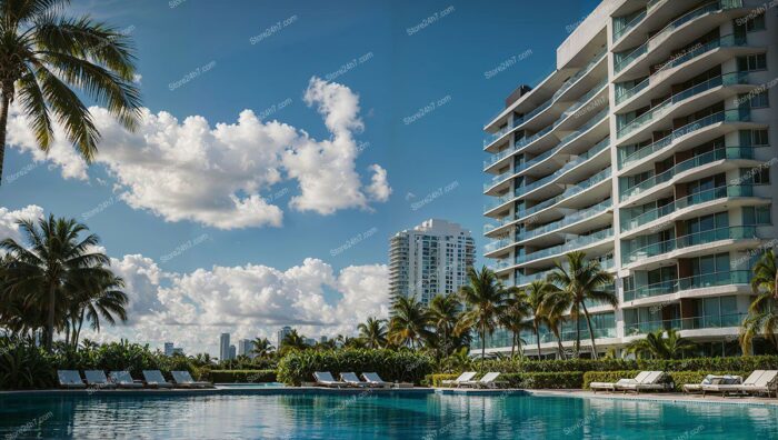 Miami Condo Skyline Poolside Elegance