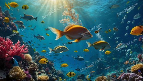 Sunlit Coral Reef Aquatic Wonderland
