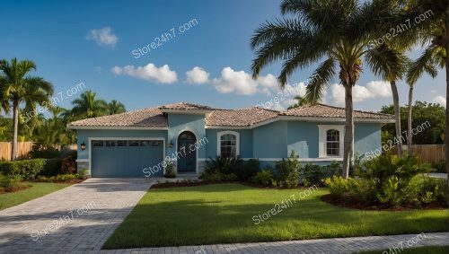 Tropical Blue Single-Story Home