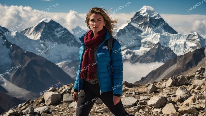 Adventurous Woman Mountain Summit Hike