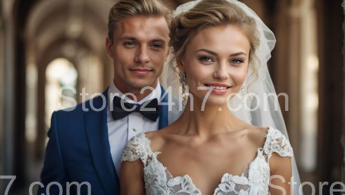 Elegant Couple Wedding Ceremony Portrait