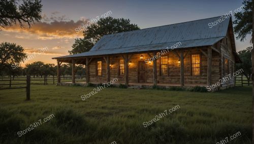 Serene Sunset Ranch House View