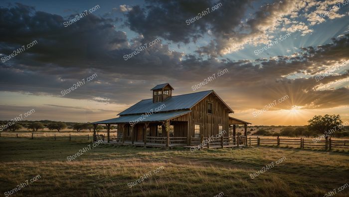 Sunset at Rustic Ranch Estate
