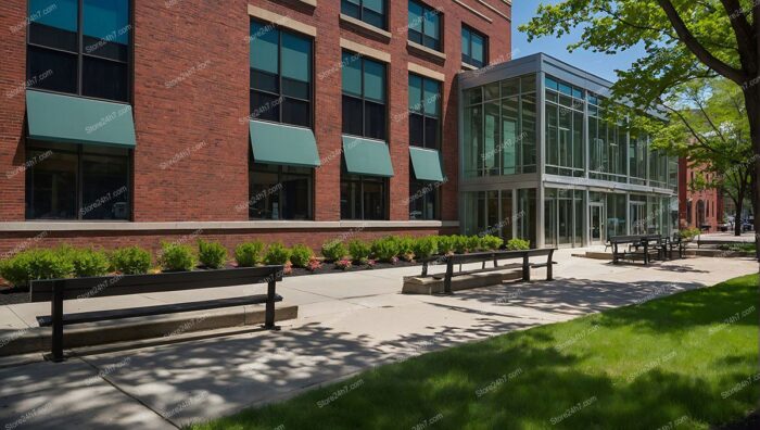 Urban Office Space Greenery Entrance