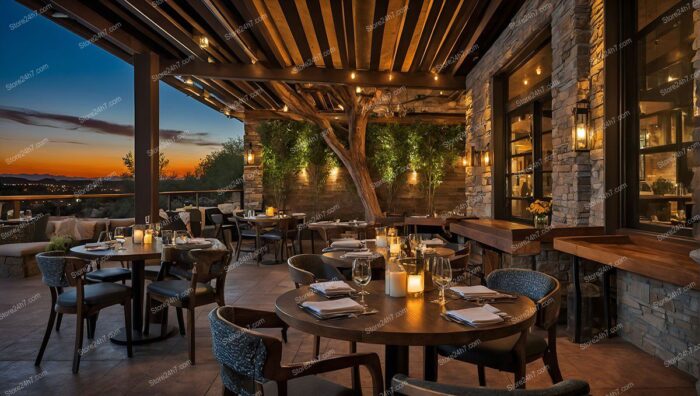 Rustic Nevada Restaurant Sunset Ambiance