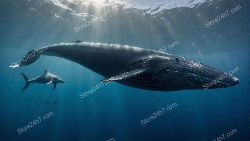 Whale Underwater Dance Sunlight Harmony