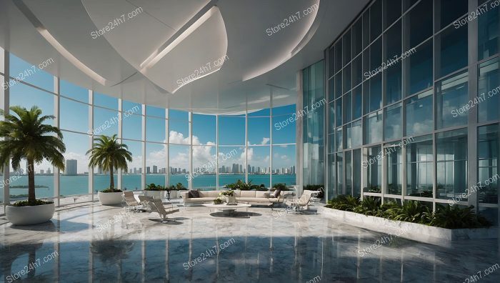 Elegant Waterfront Office Panoramic View