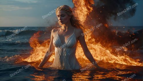 Flame Crowned Sea Goddess Emerges