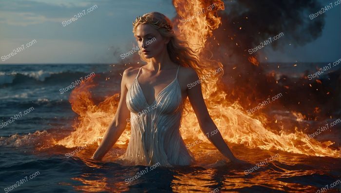 Flame Crowned Sea Goddess Emerges
