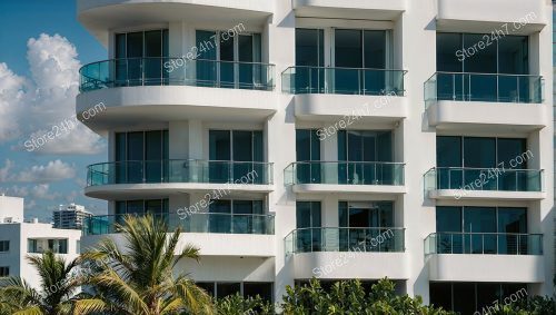 Modern White Condo Balconies Florida