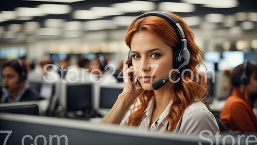 Call Center Agent with Headset
