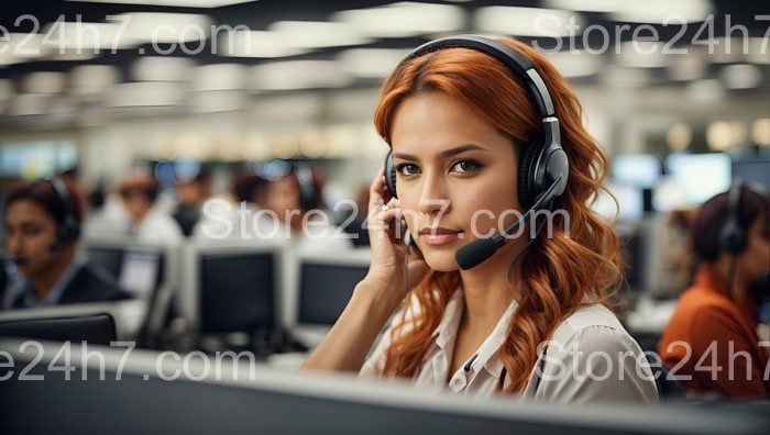 Call Center Agent with Headset