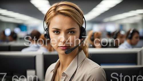 Focused Call Center Operator Portrait