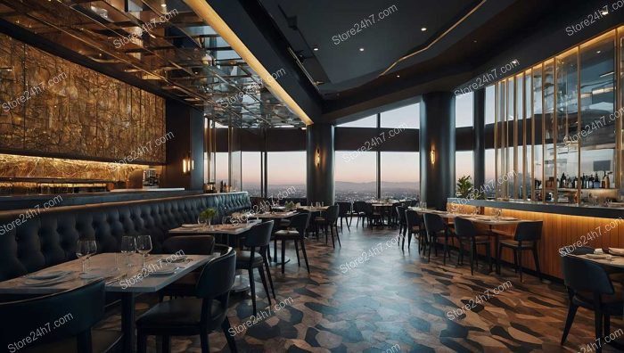 Chic High-Rise Restaurant City View