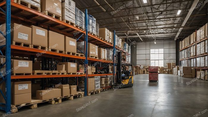Operational Warehouse Forklift and Inventory