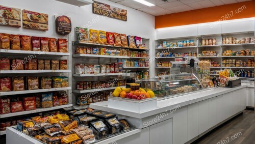 Bright Convenience Store Interior Display