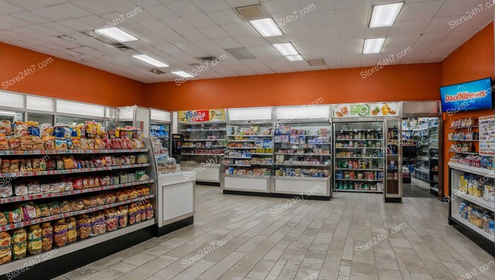 Bright Spacious Grocery Store Interior