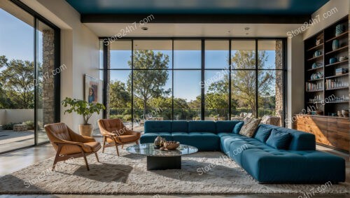 Chic Blue Sofa Living Room