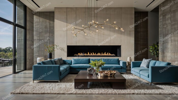 Chic Modern Living Room Fireplace