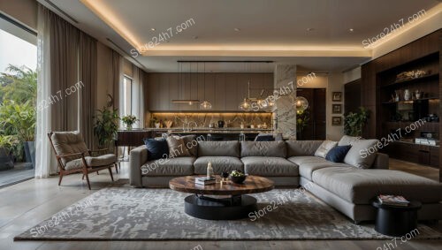 Chic Spacious Living Room Interior