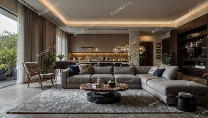 Chic Spacious Living Room Interior