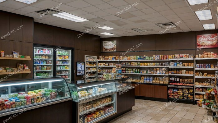 Compact Deli Corner Shop Interior