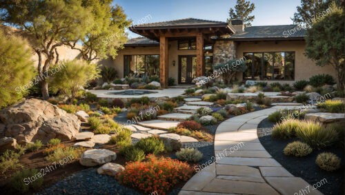 Desert Oasis Stone Pathway Landscape