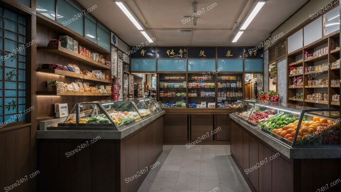 Elegant Asian Grocery Store Interior