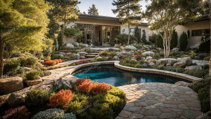 Elegant Outdoor Poolside Landscape Design