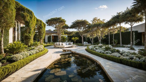 Elegant Reflective Pool Garden Design