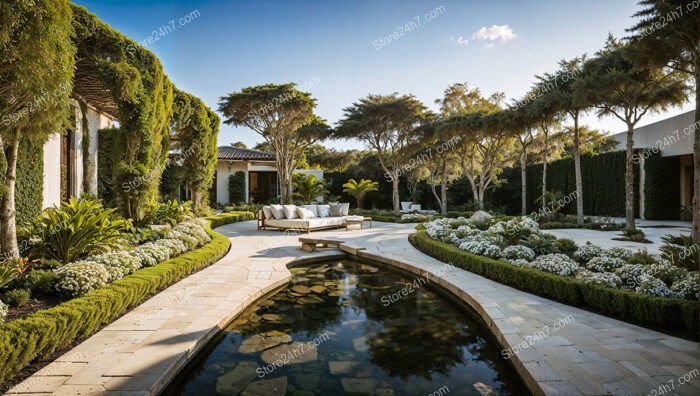 Elegant Reflective Pool Garden Design