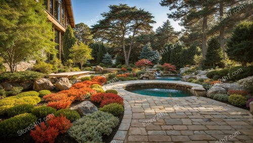 Enchanting Autumnal Hues Garden Pathway