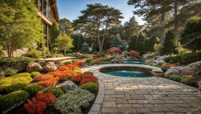 Enchanting Autumnal Hues Garden Pathway