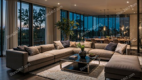 Modern Elegant Living Room Evening