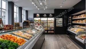 Modern Gourmet Grocery Store Interior