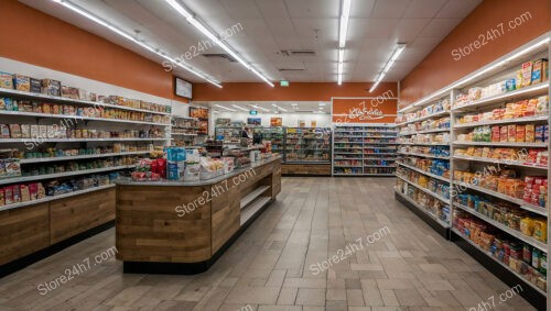 Neatly Arranged Grocery Store Aisles