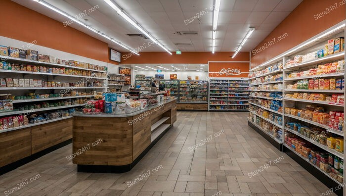 Neatly Arranged Grocery Store Aisles