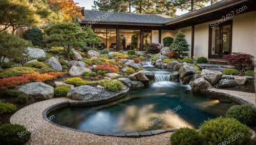 Serene Japanese Garden Pond Design