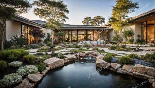 Serene Modern Home Landscaping Oasis