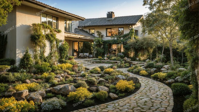 Serenity Path in Lush Modern Garden