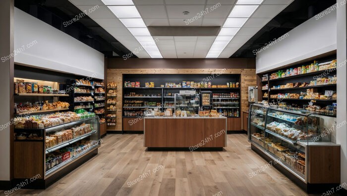 Sleek Supermarket Interior Display Shelves