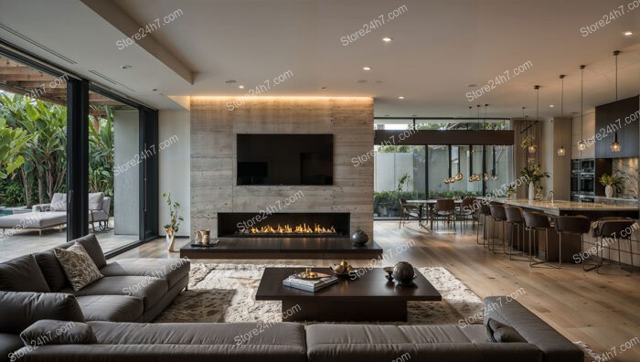 Sophisticated Living Room with Fireplace