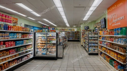 Spacious Grocery Store Interior Aisle