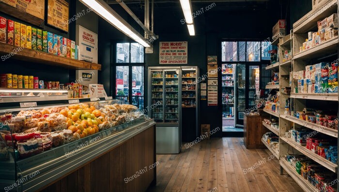 Urban Corner Grocery Store View