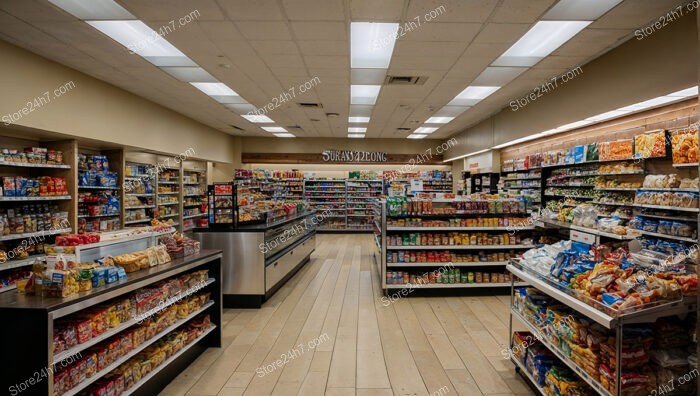 Well-Stocked Grocery Store Aisle