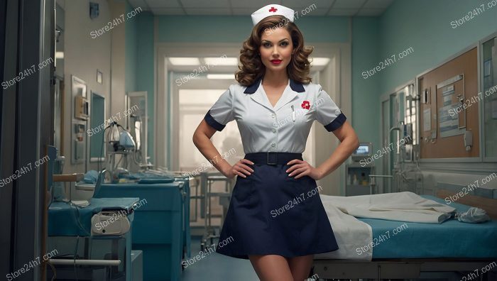 Retro Nurse Charm: Pin-Up Elegance