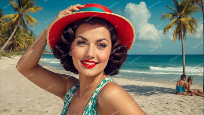 Sunny Pin-Up Beach Day Elegance