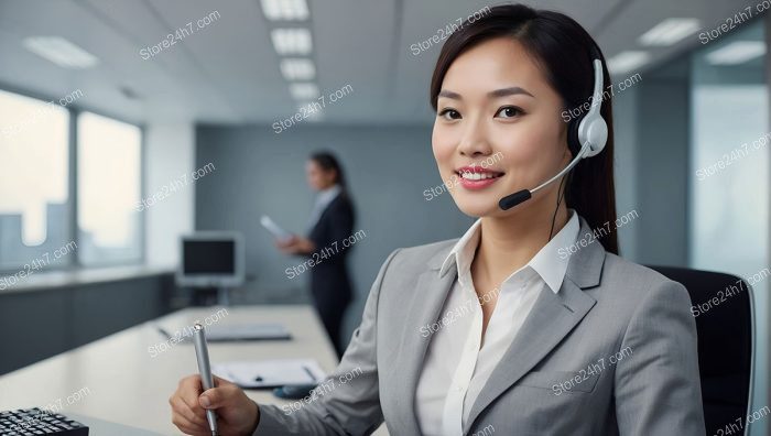 Engaged Virtual Assistant with Headset