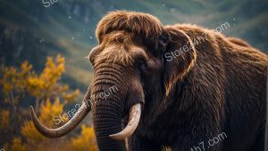 Mammoth-Elephant in Autumn Mountains