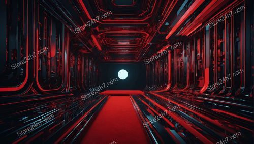 Red Corridor to Surreal Moonlight